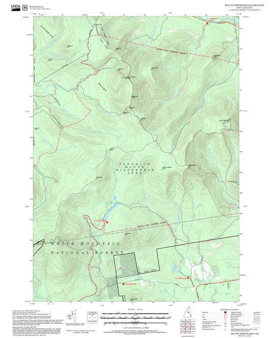 2025 Forest Service Topo Map of Mount Tripyramid New Hampshire
