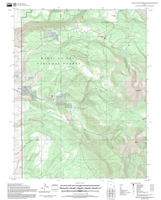 2025 Forest Service Topo Map of Mount Tukuhnikivatz Utah