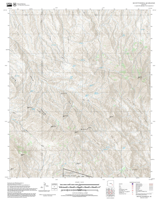 2025 Forest Service Topo Map of Mount Turnbull Arizona