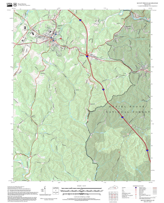 2025 Forest Service Topo Map of Mount Vernon Kentucky