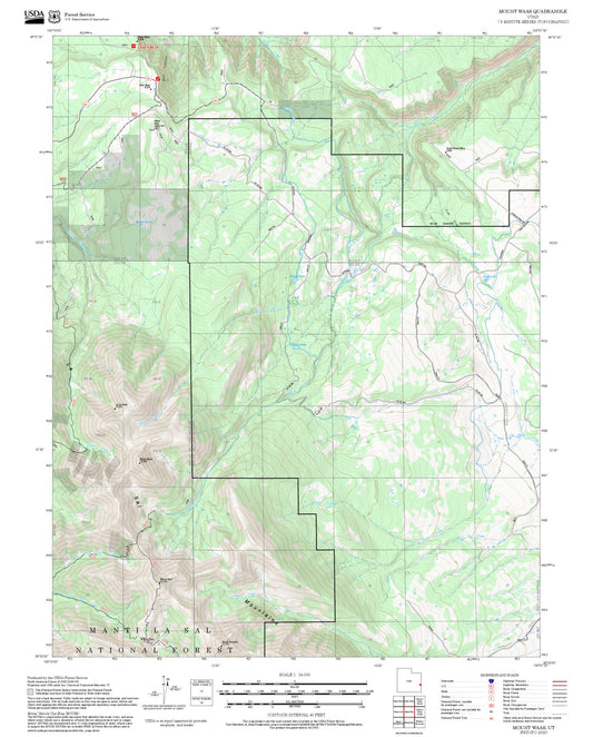 2025 Forest Service Topo Map of Mount Waas Utah