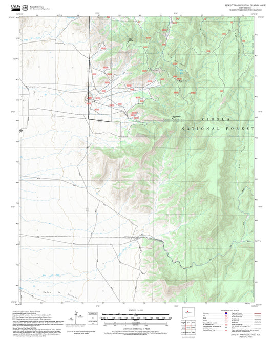 2025 Forest Service Topo Map of Mount Washington New Mexico