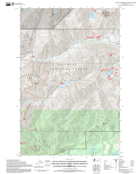 2025 Forest Service Topo Map of Mount Washington Washington