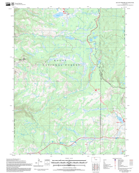 2025 Forest Service Topo Map of Mount Werner Colorado