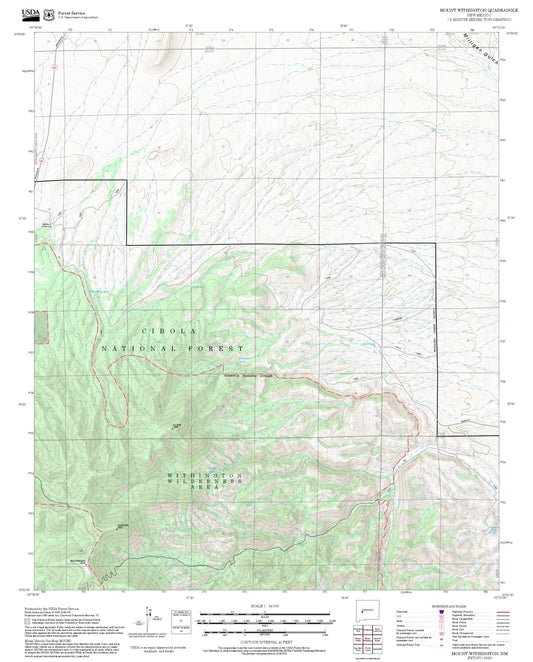 2025 Forest Service Topo Map of Mount Withington New Mexico