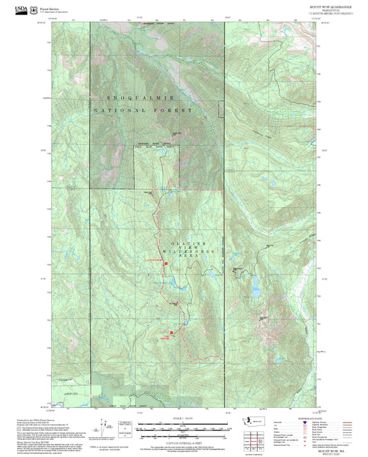 2025 Forest Service Topo Map of Mount Wow Washington