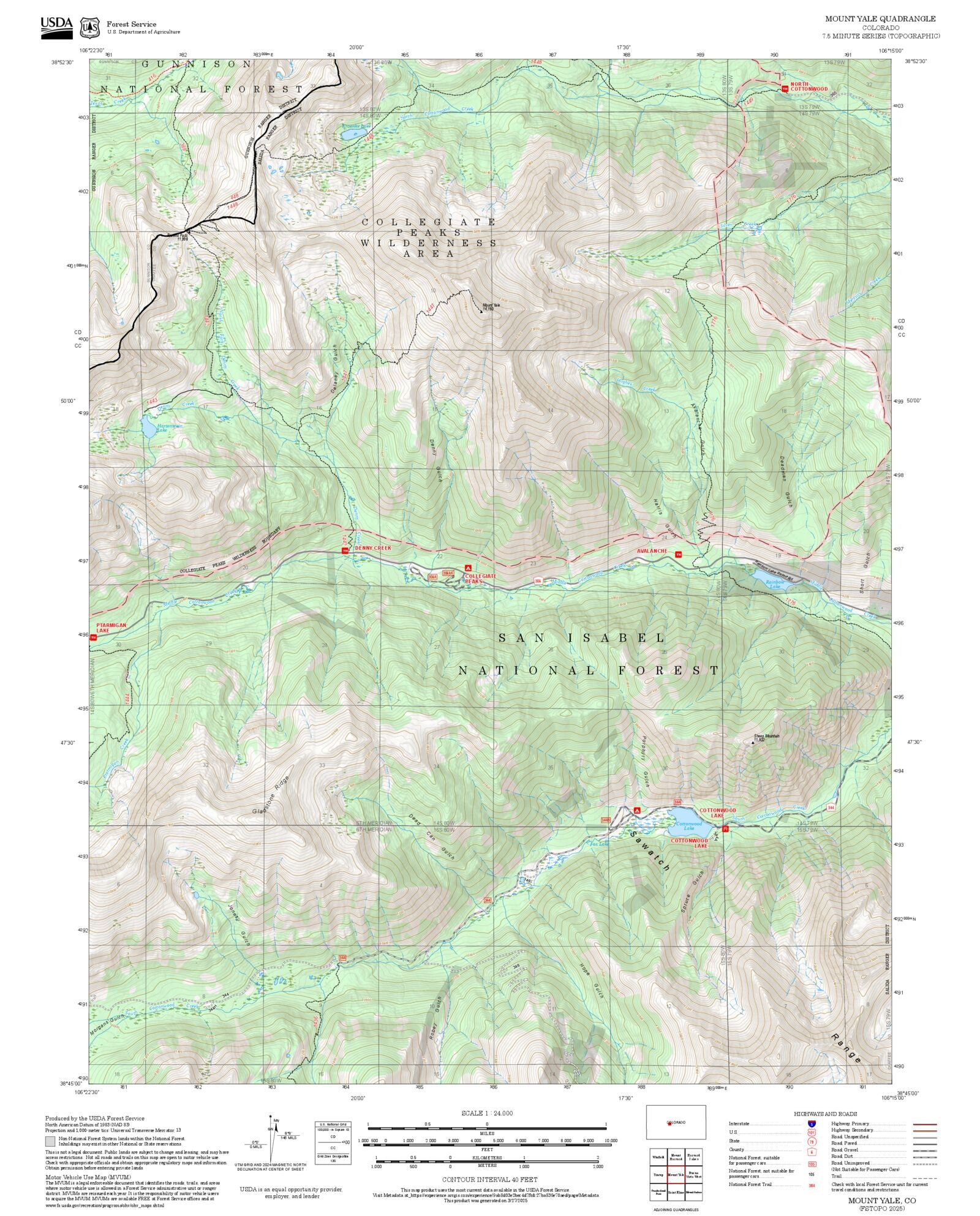Mount Yake Map 2025 Forest Service Topo Map of Mount Yale Colorado – MyTopo Map Store