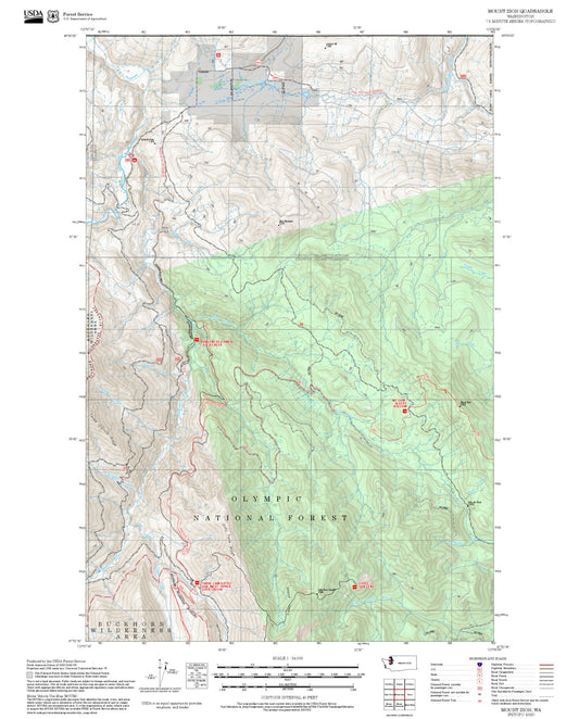 2025 Forest Service Topo Map of Mount Zion Washington