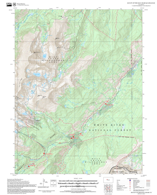 2025 Forest Service Topo Map of Mount of the Holy Cross Colorado