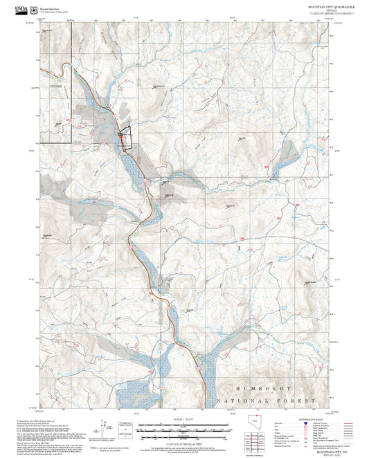 2025 Forest Service Topo Map of Mountain City Nevada