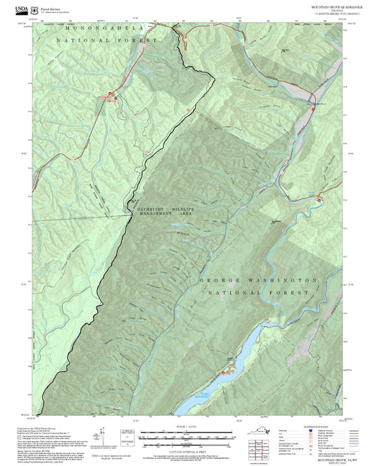 2025 Forest Service Topo Map of Mountain Grove Virginia