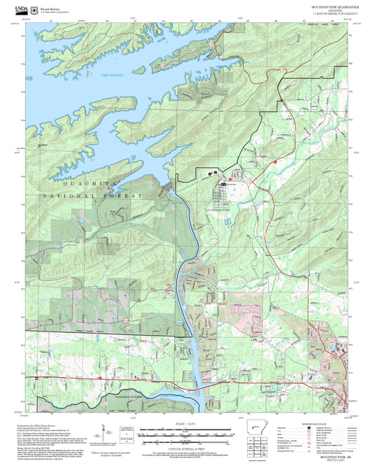 2025 Forest Service Topo Map of Mountain Pine Arkansas