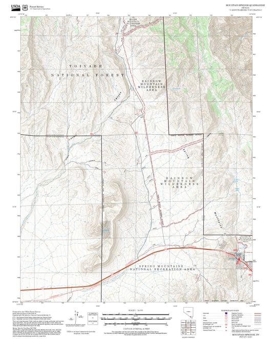 2025 Forest Service Topo Map of Mountain Springs Nevada