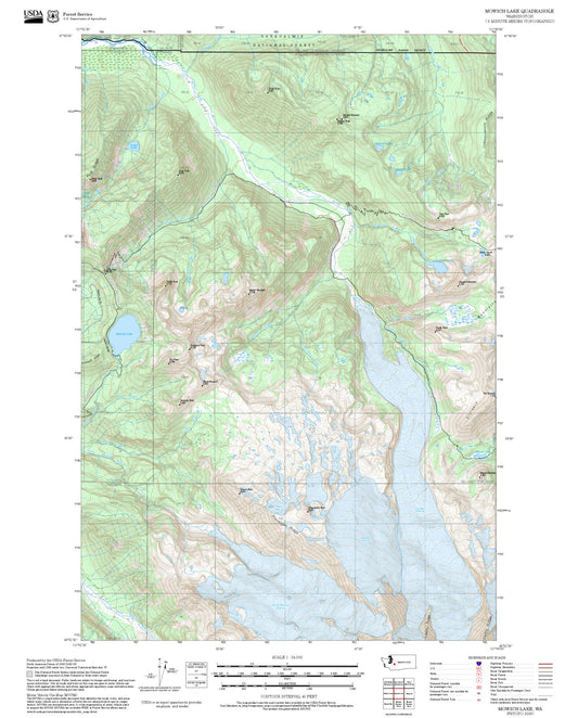 2025 Forest Service Topo Map of Mowich Lake Washington