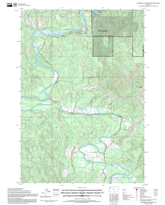 2025 Forest Service Topo Map of Mowrey Landing Oregon