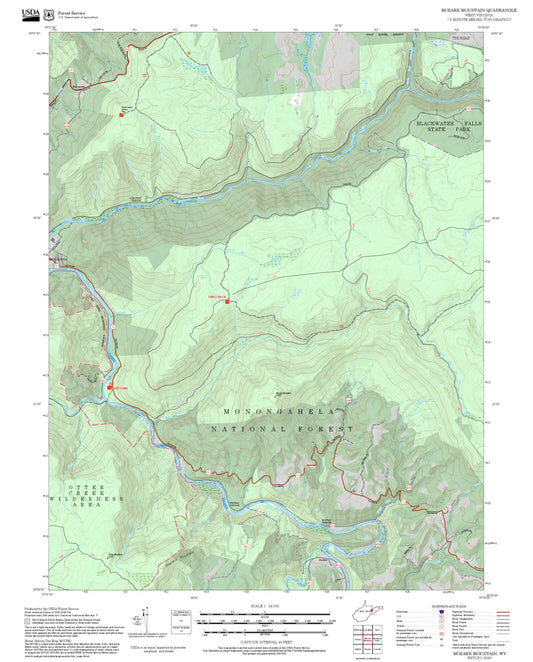 2025 Forest Service Topo Map of Mozark Mountain West Virginia
