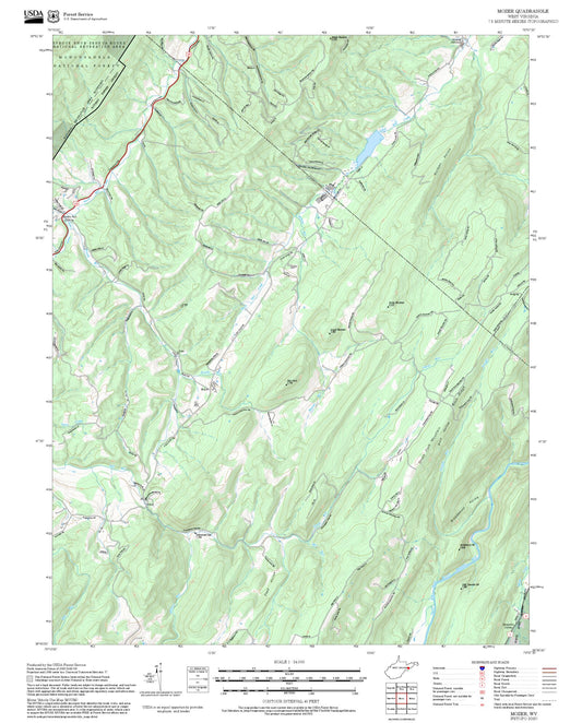 2025 Forest Service Topo Map of Mozer West Virginia