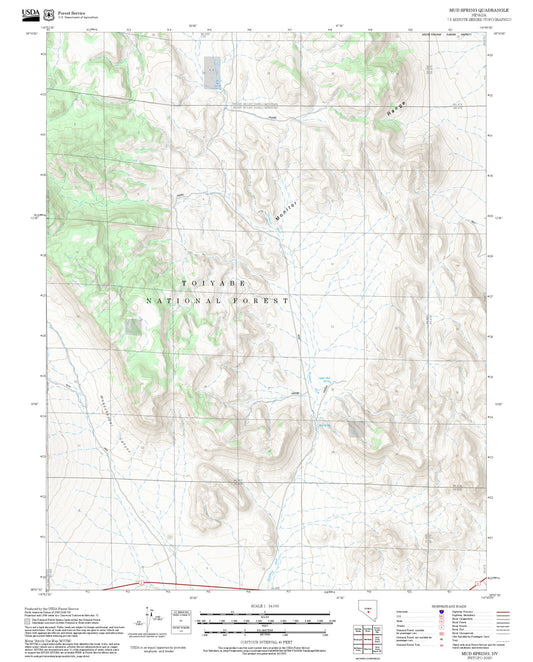 2025 Forest Service Topo Map of Mud Spring Nevada