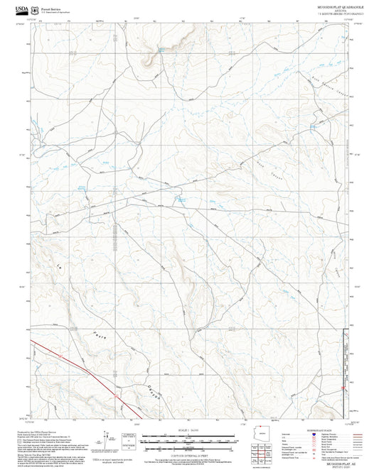 2025 Forest Service Topo Map of Muggins Flat Arizona