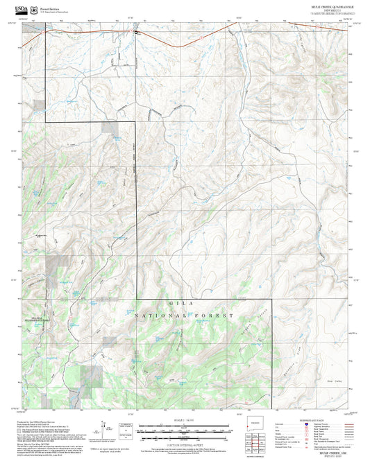 2025 Forest Service Topo Map of Mule Creek New Mexico