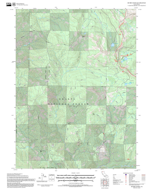 2025 Forest Service Topo Map of Mumbo Basin California