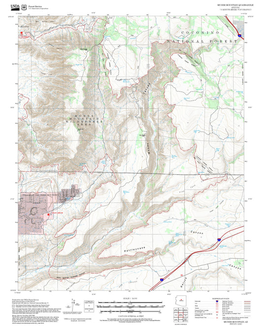 2025 Forest Service Topo Map of Munds Mountain Arizona
