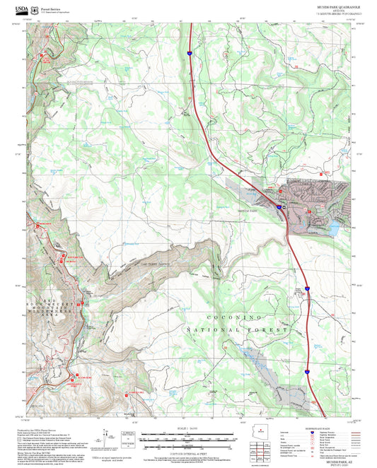2025 Forest Service Topo Map of Munds Park Arizona