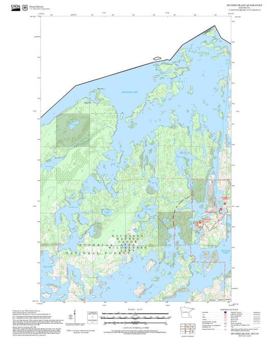 2025 Forest Service Topo Map of Munker Island Minnesota