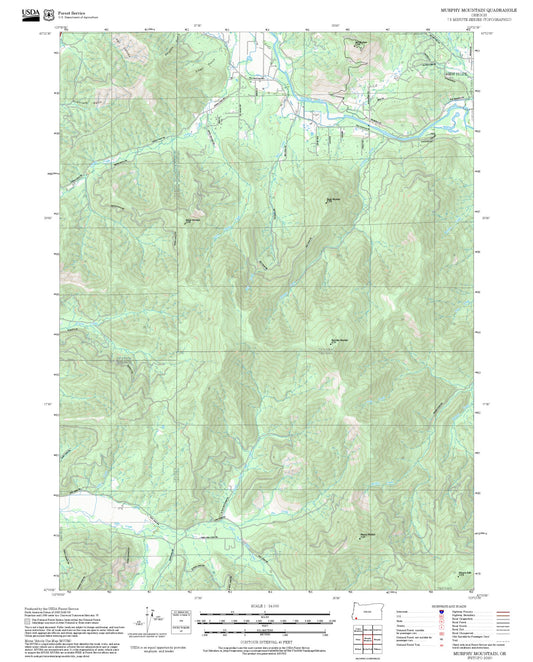 2025 Forest Service Topo Map of Murphy Mountain Oregon