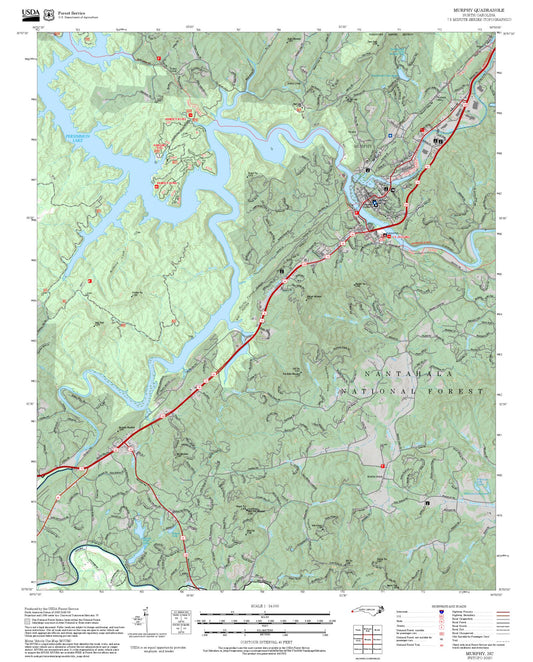 2025 Forest Service Topo Map of Murphy North Carolina