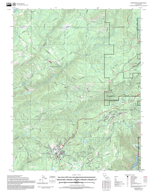 2025 Forest Service Topo Map of Murphys California
