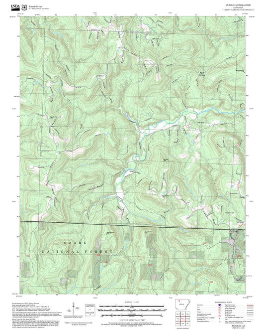 2025 Forest Service Topo Map of Murray Arkansas
