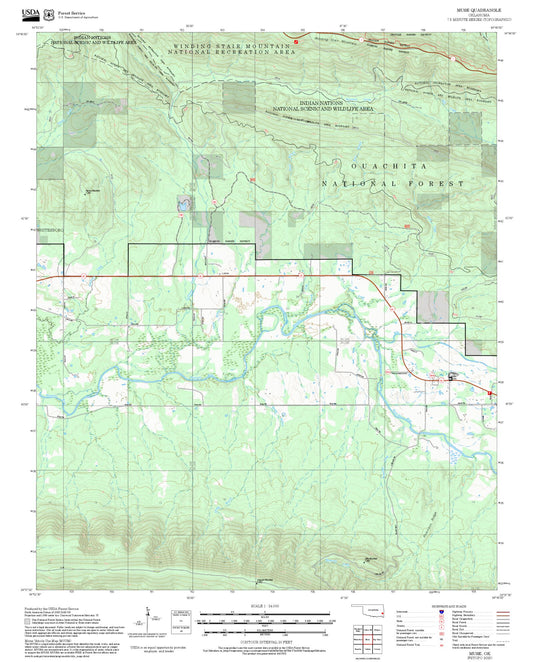 2025 Forest Service Topo Map of Muse Oklahoma