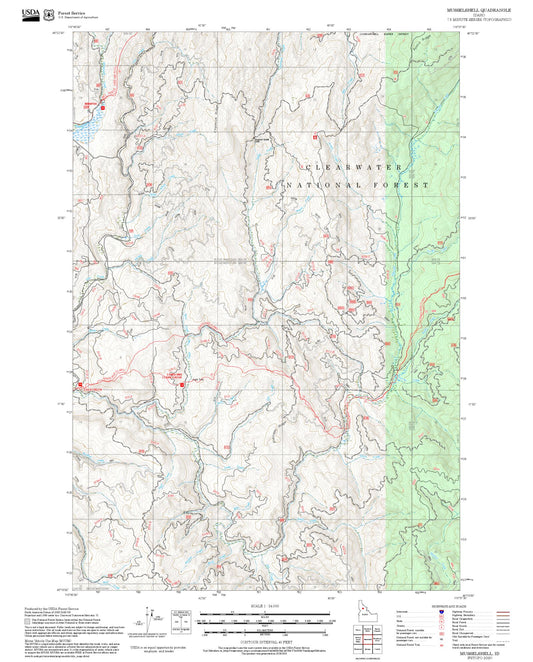 2025 Forest Service Topo Map of Musselshell Idaho