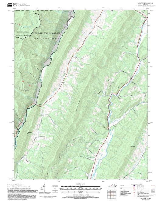2025 Forest Service Topo Map of Mustoe Virginia