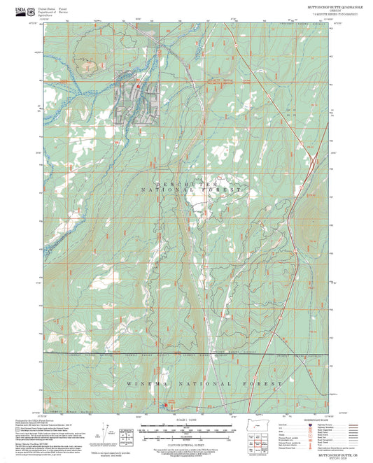 2025 Forest Service Topo Map of Muttonchop Butte Oregon