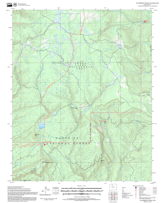 2025 Forest Service Topo Map of Nacimiento Peak New Mexico