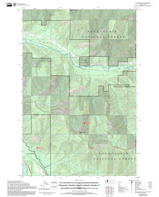 2025 Forest Service Topo Map of Nagrom Washington