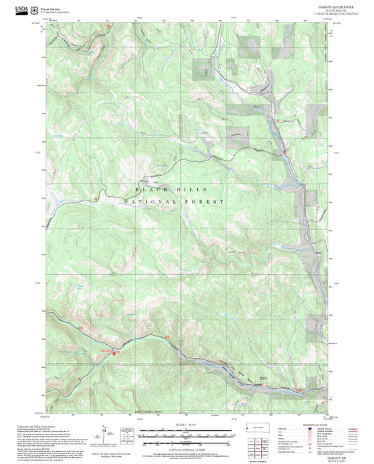 2025 Forest Service Topo Map of Nahant South Dakota