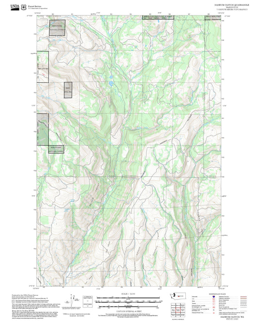 2025 Forest Service Topo Map of Naneum Canyon Washington