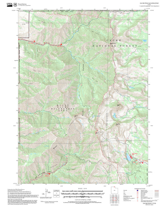 2025 Forest Service Topo Map of Naomi Peak Utah