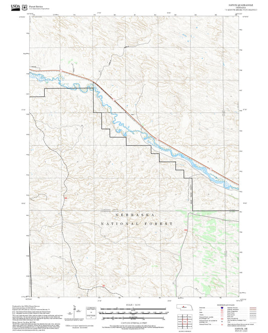 2025 Forest Service Topo Map of Natick Nebraska