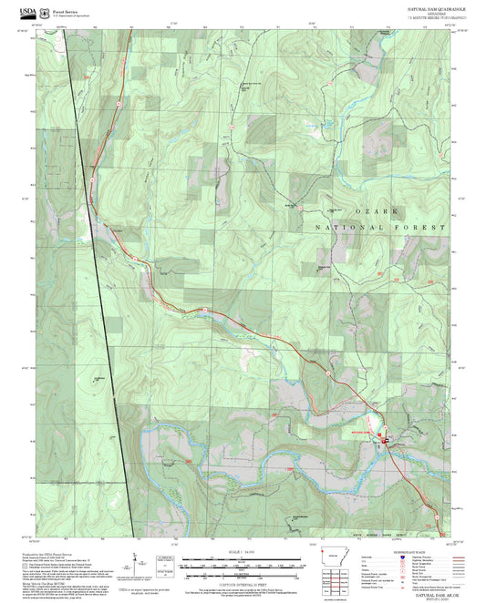 2025 Forest Service Topo Map of Natural Dam Arkansas