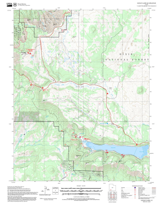 2025 Forest Service Topo Map of Navajo Lake Utah