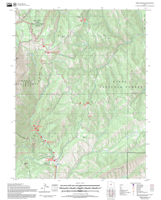 2025 Forest Service Topo Map of Nebo Basin Utah