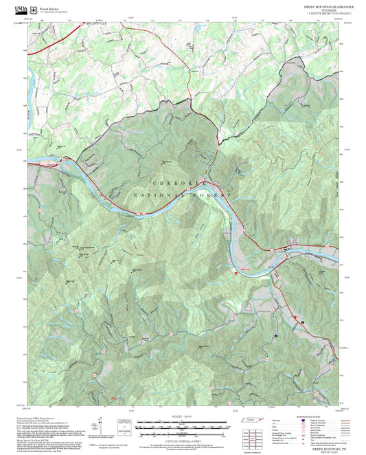 2025 Forest Service Topo Map of Neddy Mountain Tennessee