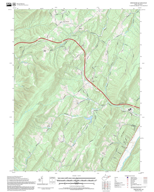 2025 Forest Service Topo Map of Needmore West Virginia