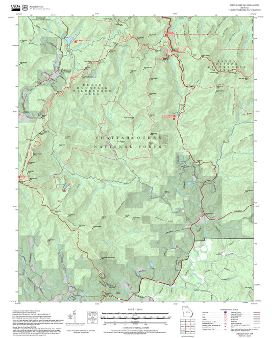 2025 Forest Service Topo Map of Neels Gap Georgia
