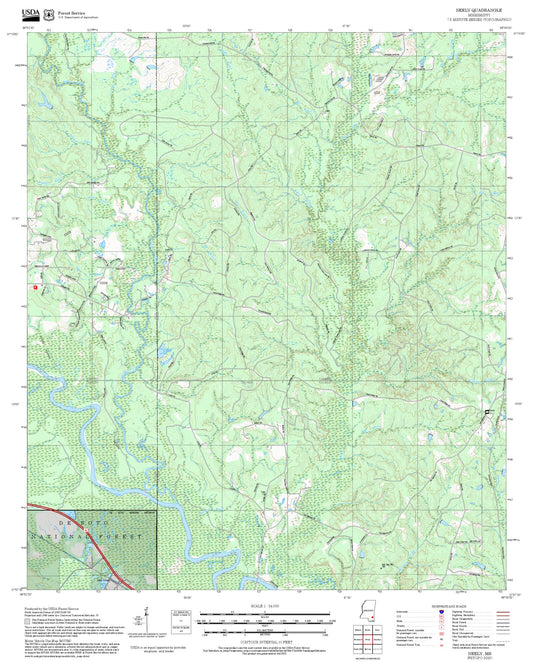 2025 Forest Service Topo Map of Neely Mississippi