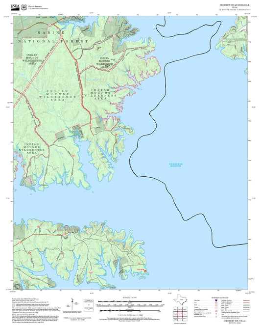 2025 Forest Service Topo Map of Negreet SW Texas